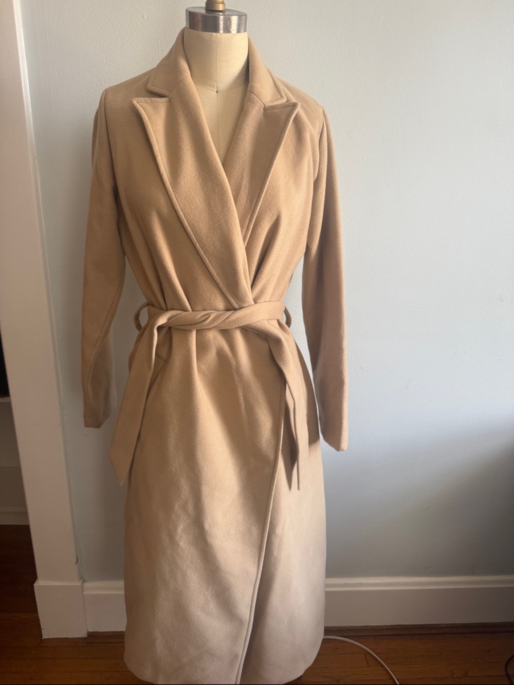Who What Wear Camel Wrap Trench Coat